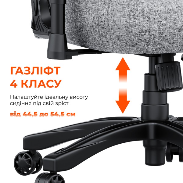 Ігрове крісло Anda Seat Novis Size L Gray Fabric – найкраще для геймерів