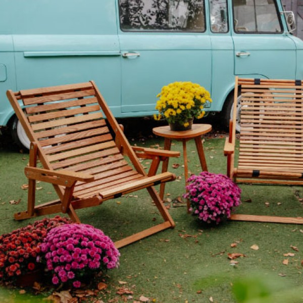 Крісло-шезлонг Chair Wood з масиву дерева для саду та вітальні