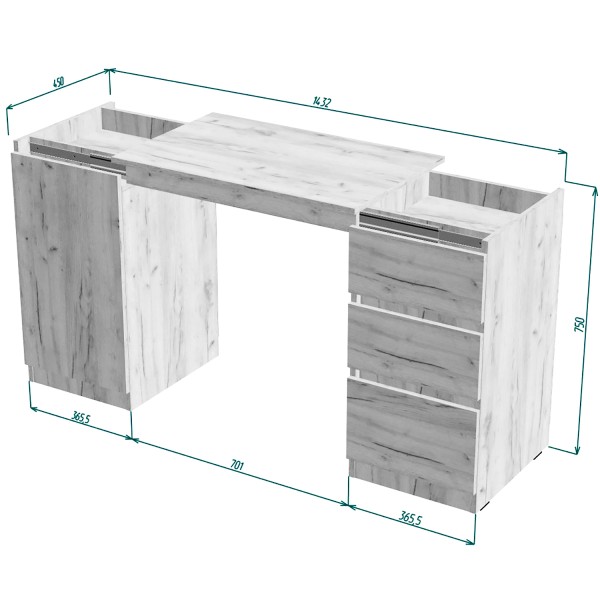 Стіл-комод трансформер розсувний Frenzy — стиль та функціональність
