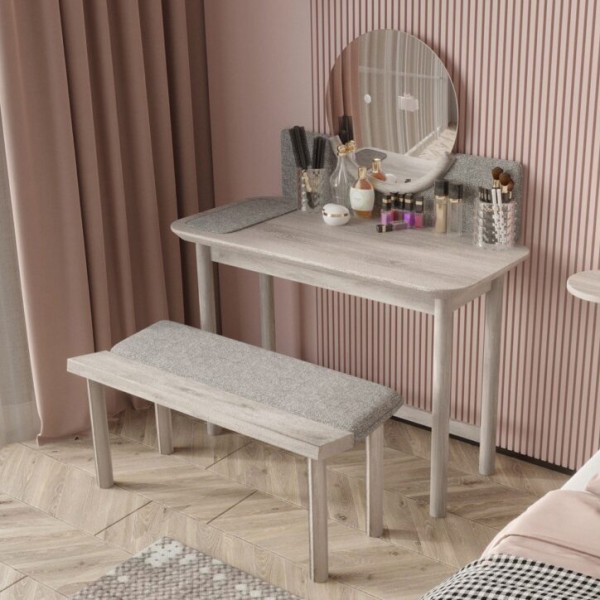 Банкетка з масиву дерева та тканини для спальні