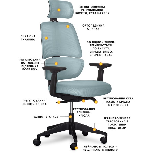 Крісло Leo Air Plus для комфортної роботи та відпочинку