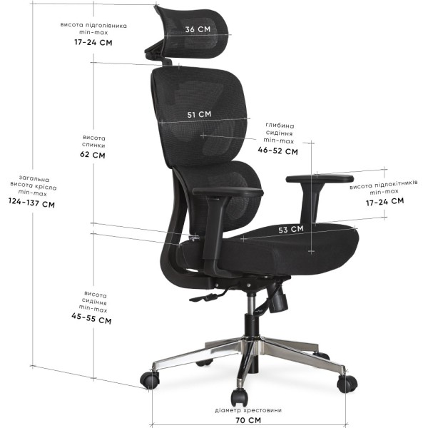 Крісло D1 Air Fabric – комфорт та стиль для вашого офісу