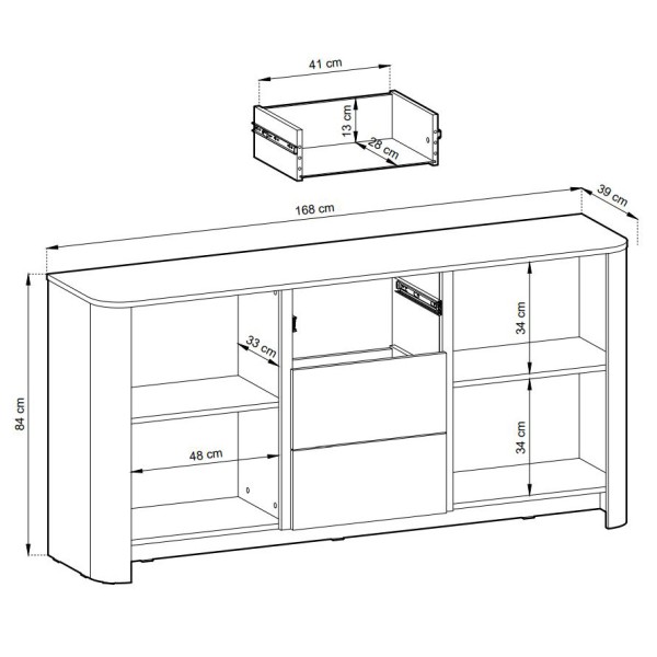 Комод Bari KSZ168 – Скандинавський стиль для вашого інтер'єру