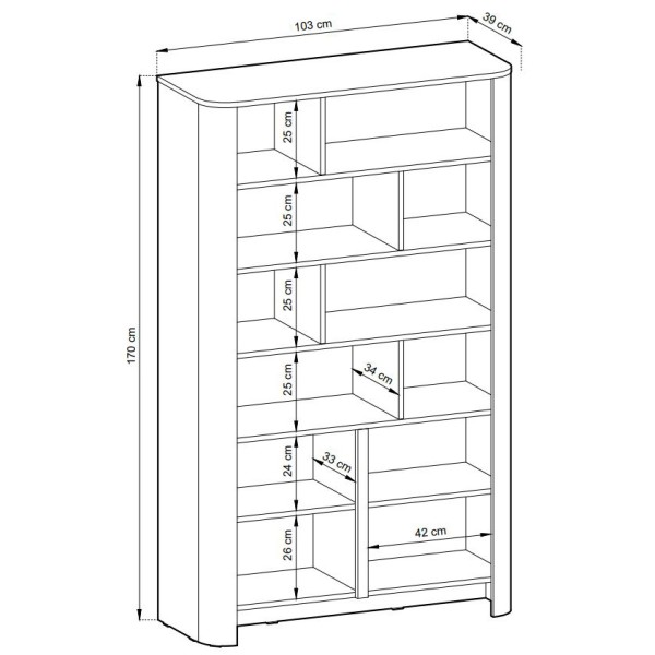 Стелаж Bari RG103 для вітальні в скандинавському стилі