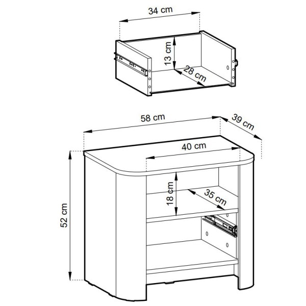 Тумба приліжкова Bari S52 – сучасна тумба для спальні