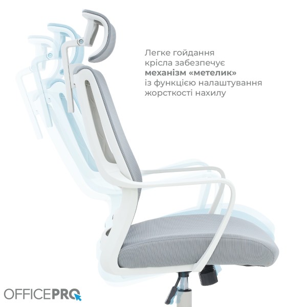 Офісне крісло Officepro Harmony OC310-W-LG-LG