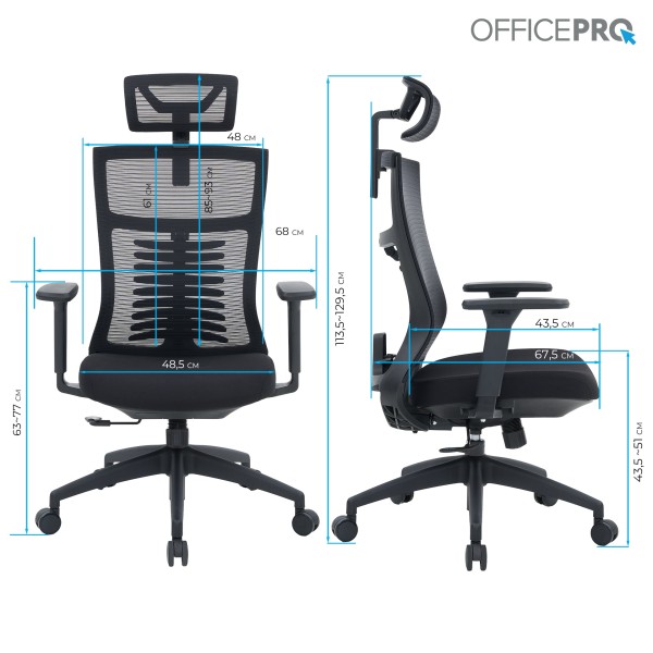Офісне крісло Officepro Balance OC550-B-B-B