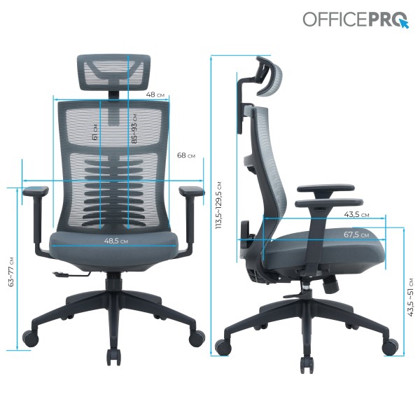 Крісло офісне Officepro Balance OC550-B-DG-DG – Купити в Elite Mebel