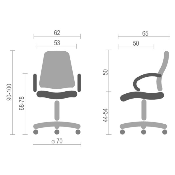 Крісло Iris steel LB AL70 - Офісне крісло з екошкіри та шкіри