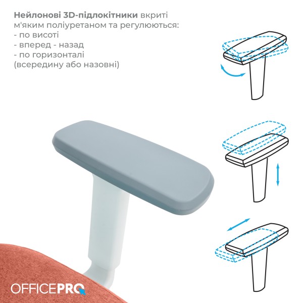 Офісне крісло Officepro Balance OC550-W-DG-OR – Купити з доставкою по Україні