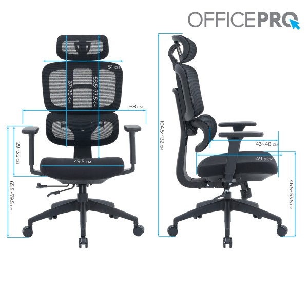 Крісло офісне Officepro Skyline OC580-B-B-B: комфорт і стиль для вашого офісу