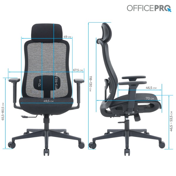 Крісло офісне Officepro Wave OC670-B-B-B – стиль та комфорт для вашого офісу