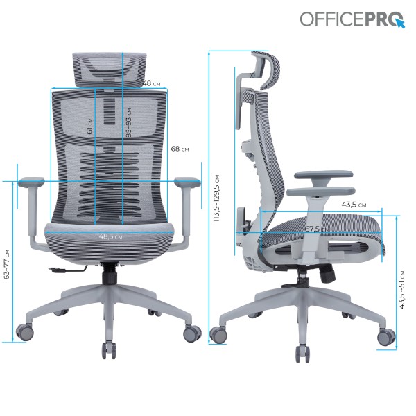 Крісло офісне Officepro Balance OC620-G-DG-DG