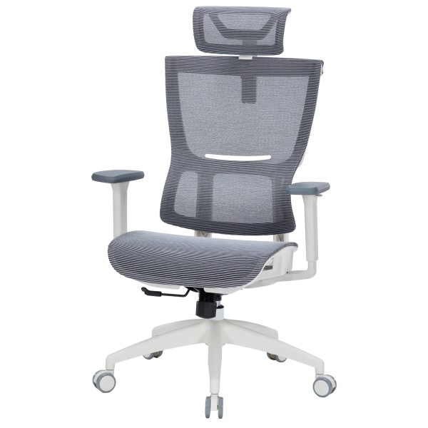 Офісне крісло Officepro Elegant OC660-W-DG-DG з сіткою та підголівником