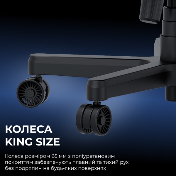 Крісло ігрове Anda Seat Kaiser 3E XL Black PVC для геймерів та офісу