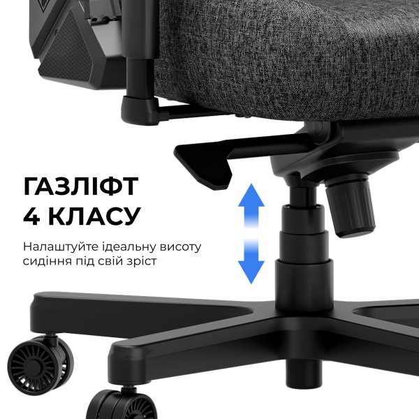 Крісло ігрове Anda Seat Kaiser 3E XL Dark Grey Fabric – для справжніх геймерів!