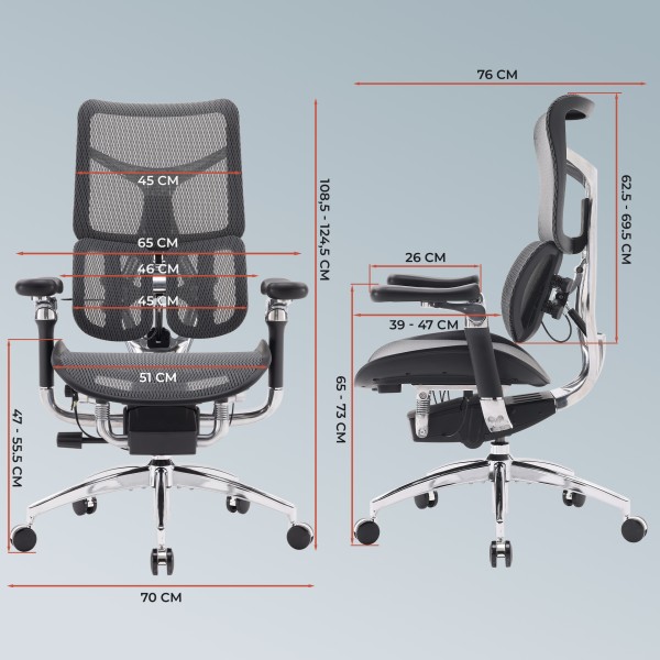 Крісло офісне Sihoo DORO S300 Mesh Dark Grey