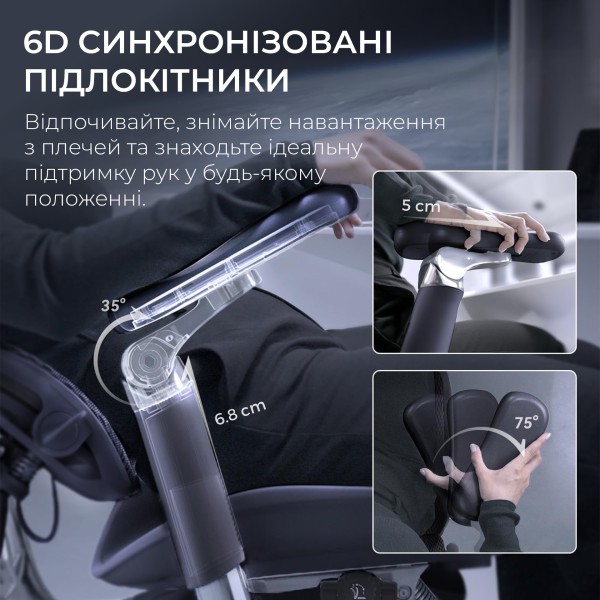 Крісло офісне Sihoo DORO S300 Mesh Dark Grey