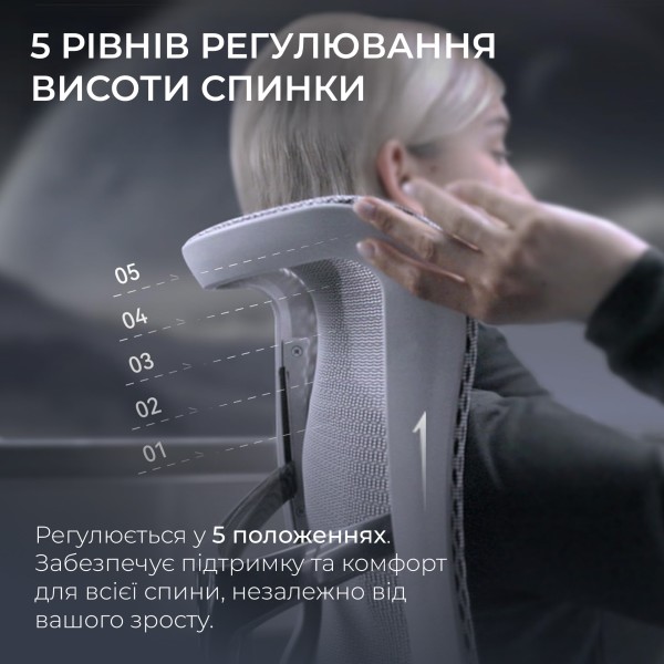 Крісло офісне Sihoo DORO S300 Mesh Light Grey