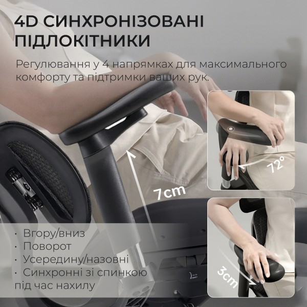 Крісло офісне Sihoo DORO S100 Mesh Black — комфорт для вашого офісу