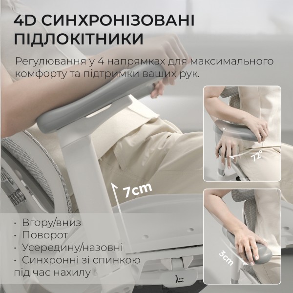 Крісло офісне Sihoo DORO S100 Mesh White