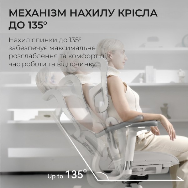 Крісло офісне Sihoo DORO S100 Mesh White