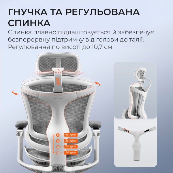 Офісне крісло Sihoo DORO C300 Pro Mesh White