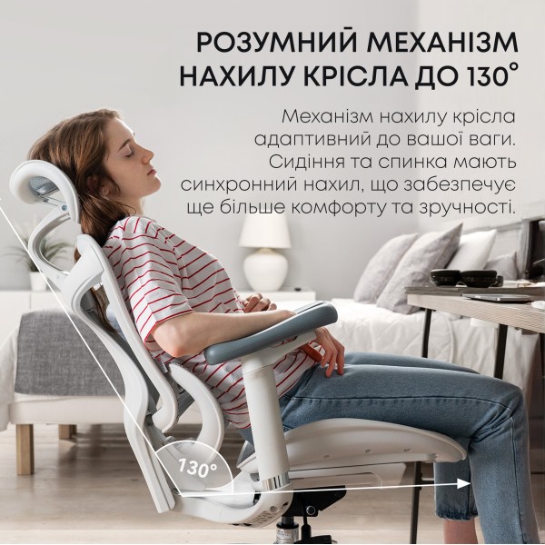 Крісло офісне Sihoo DORO C300L Mesh White