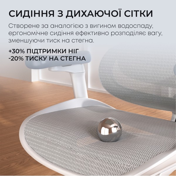 Крісло офісне Sihoo DORO C300L Mesh White