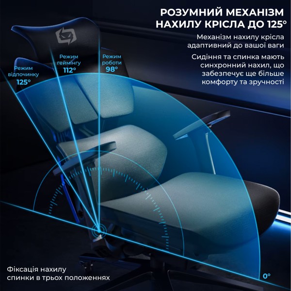 Крісло геймерське Sihoo X5C Mesh Black - Сучасний комфорт для геймерів і офісу