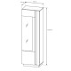 Вітрина висока Perfect Home Арко / Arco 1-дверна 1D1W/60 Білий глянець/дуб грандсон