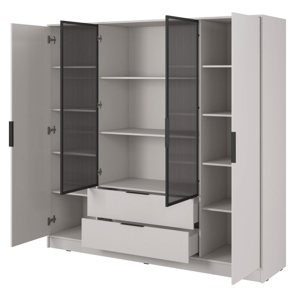 Гардеробна Perfect Home Келлі 4DRM – шафа для одягу з прозорими дверцятами