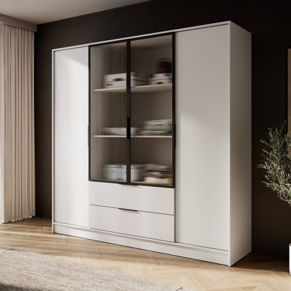 Гардеробна Perfect Home Келлі 4DRM – шафа для одягу з прозорими дверцятами