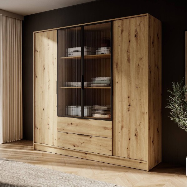 Гардеробна Perfect Home Келлі 4DRM – шафа для одягу з прозорими дверцятами