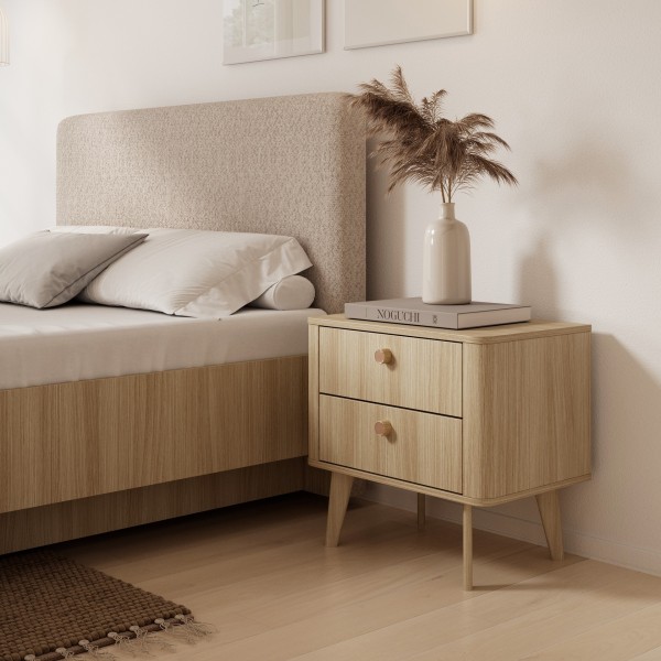 Тумба приліжкова Perfect Home Вікі / Viki 2S з 2 шухлядами - Дуб бариста