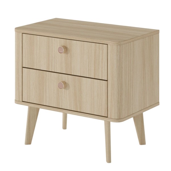 Тумба приліжкова Perfect Home Вікі / Viki 2S з 2 шухлядами - Дуб бариста