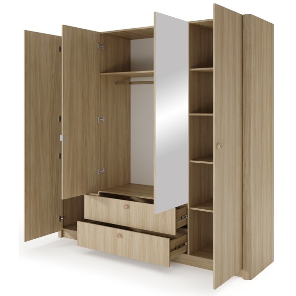 Шафа для одягу Perfect Home Вікі 4D2S/213 з дзеркалом