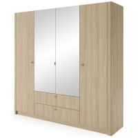 Шафа для одягу Perfect Home Вікі / Viki 4D2S/213 4-дверна з дзеркалом Дуб бариста