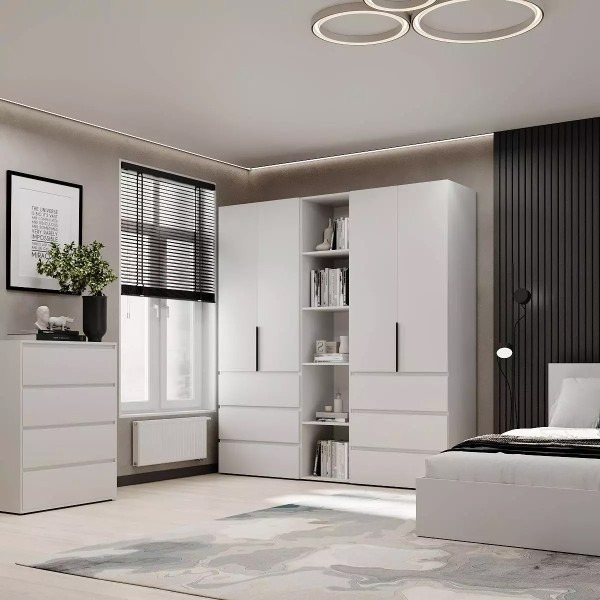 Шафа розпашна комбінована №6 Light — для вашої сучасної спальні