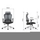 Крісло офісне-комп'ютерне ергономічне преміум HQOC-23A-G