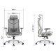 Крісло офісне-комп'ютерне ергономічне преміум HQOC-24A-2-G