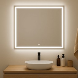 Дзеркало квадратне з сенсорною кнопкою