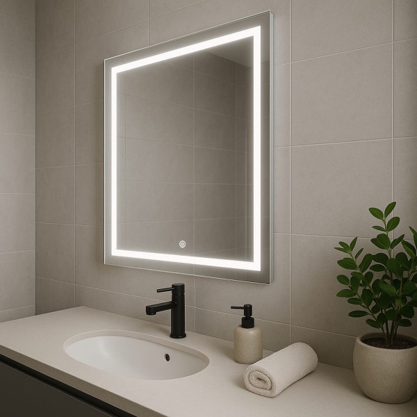 Дзеркало квадратне з сенсорною кнопкою