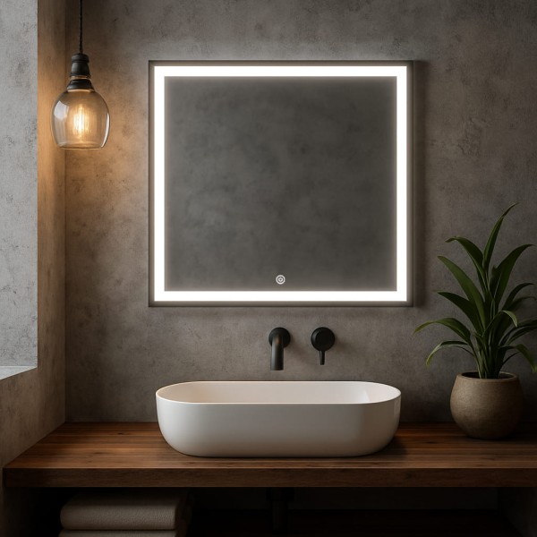 Дзеркало квадратне з сенсорною кнопкою