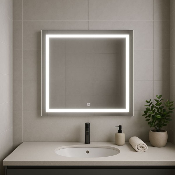 Дзеркало квадратне з сенсорною кнопкою