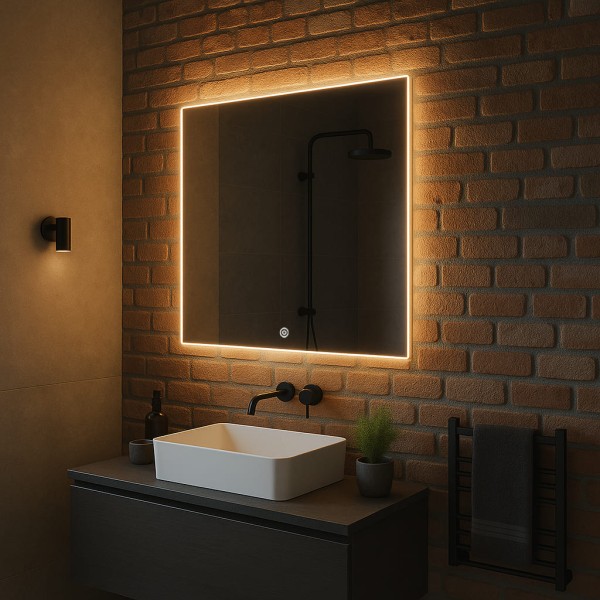 Дзеркало квадратне з сенсорною кнопкою