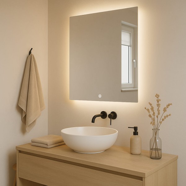 Дзеркало квадратне з сенсорною кнопкою