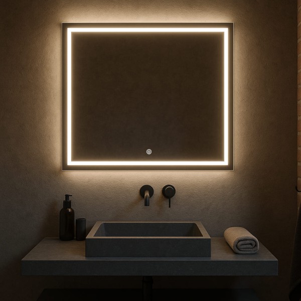 Дзеркало квадратне з сенсорною кнопкою