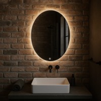 Дзеркало овальне з сенсорною кнопкою