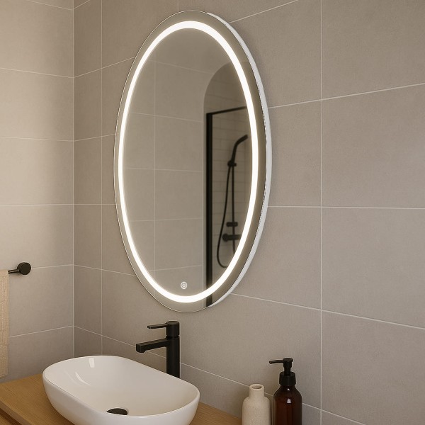 Дзеркало овальне з сенсорною кнопкою